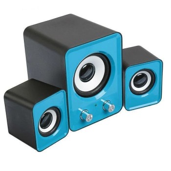 Компьютерные колонки с сабвуфером СТ FT-202 mini 2.1 Синие