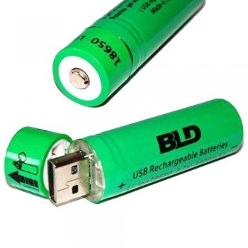 Аккумулятор с USB зарядкой для фонарика, вейпа, шуруповерта18650 (BLD Li-ion 3.7v 3800mah Green)
