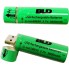 Аккумулятор с USB зарядкой для фонарика, вейпа, шуруповерта18650 (BLD Li-ion 3.7v 3800mah Green)