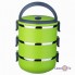 Термо ланч бокс из нержавеющей стали Three Layers Lunchbox - салатовый