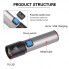 Карманный аккумуляторный USB ЛЕД фонарик BL K31 Серый
