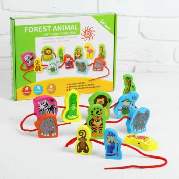 Деревянная игрушка Шнуровка MD 1263 Дикие животные Деревянная игрушка Шнуровка MD 1263 Дикие животные