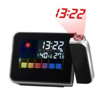 Домашняя метеостанция с часами Color Screen Calendar СТ 8190, Черный