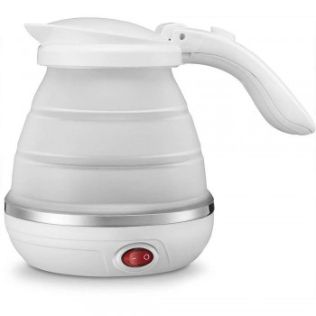 Силиконовый складной электрочайник, Folding Kettle WDL-09B, белый, чайник дорожный, туристический