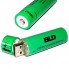 Аккумулятор с USB зарядкой BLD 18650 для фонарика, вейпа, шуруповерта Green