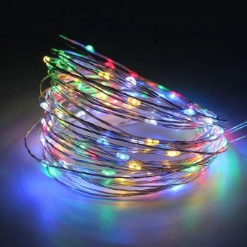 Гирлянда-нить на батарейках СТ (10 м. цветная) LED 